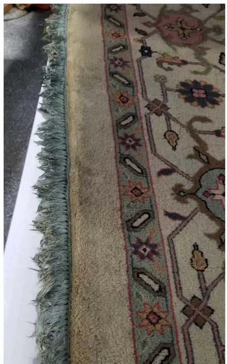 Soiled oriental rug fringe before cleaning in Scottsdale